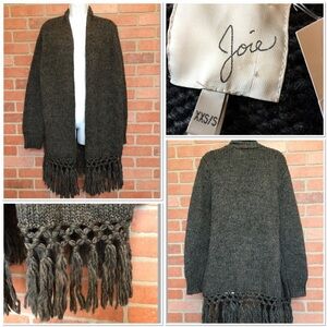 NWT Joie Open Front Fringe Cardigan Sweater XXS